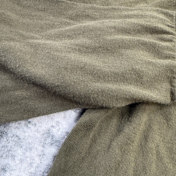 Quince Sweater Womens XL Olive Green Lightweight Cotton Cashmere Crewneck Knit - Picture 2 of 8
